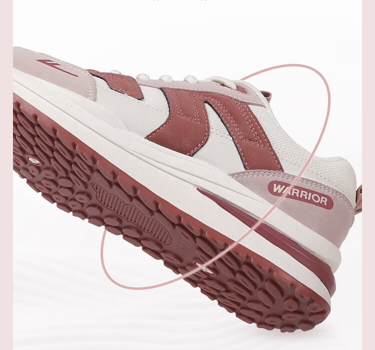 Warrior Official Women's Sports Shoes 2026 Spring New Trendy Shoes for Women Pink Beige Size 38 13