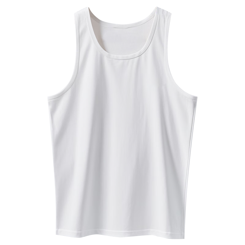 Langsha Men's Tank Top, Pure Cotton Undershirt, Thin Style, 100% Cotton, Athletic Fitness Sleeveless Vest, Ribbed Halter Neckband, 3 Pieces