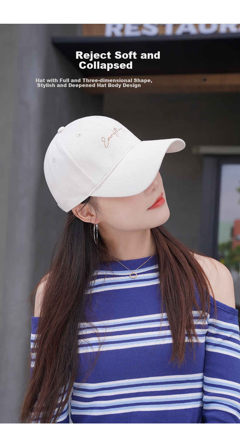 CACUSS Baseball Cap for Women, Spring And Autumn Soft Top Visor Hat, Outdoor Sun Hat, Face-Slimming Korean Style Versatile Sunshade Cap, Coffee Color 2