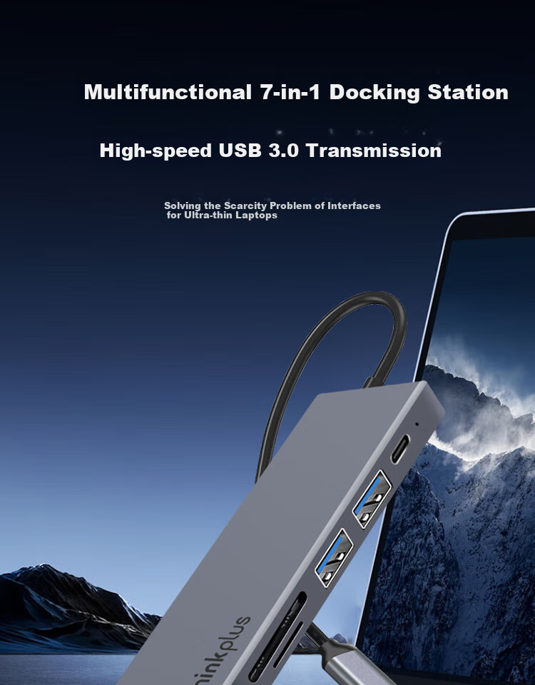 ThinkPad Lenovo Type-C Expansion Dock, USB Hub, USB-C Data SD/TF Card Reader, HDMI Adapter, 4K60Hz Laptop Expansion Dock, PD Fast Charging 100W, Metal LC06 1