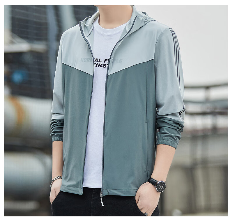 ROMON Men's Summer Sun Protection Jacket Ice Silk Breathable Casual Outdoor UV Protection Fishing Quick-Dry Coat 1226 Dark Blue 6X 16