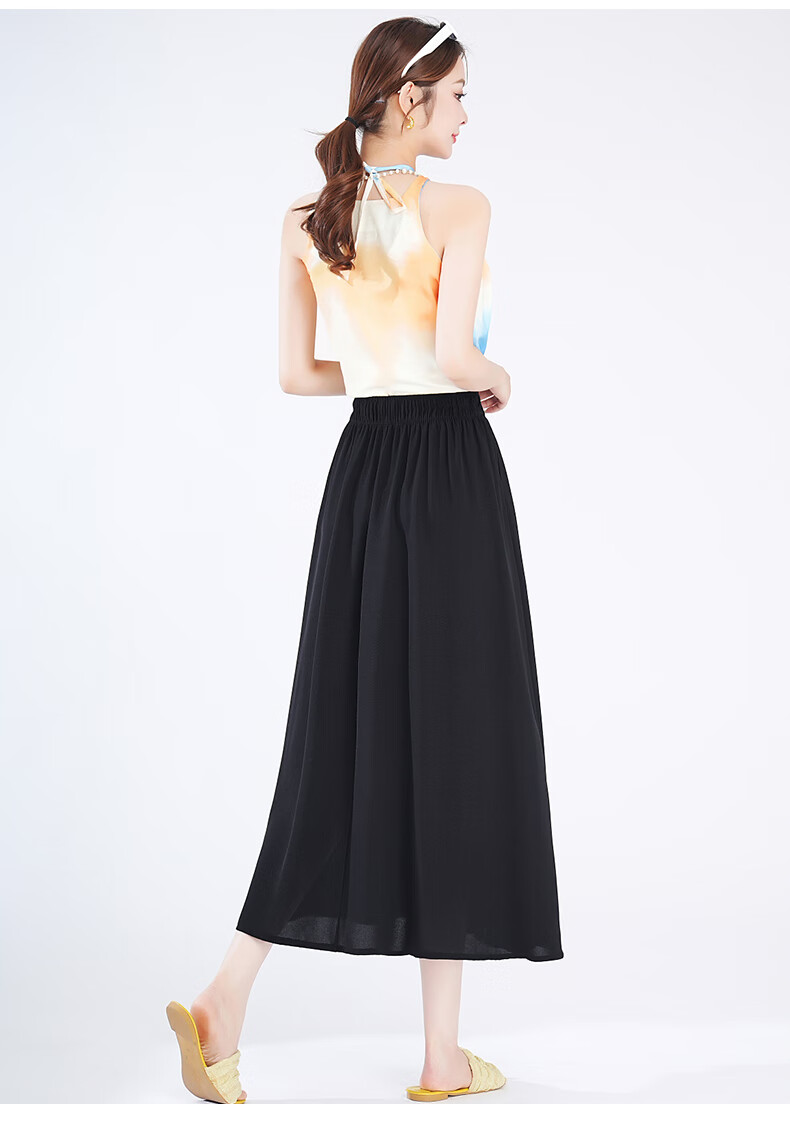 BOPRUIEY Ice Silk Midi Skirt for Women, Summer 2026 Latest Thin Elastic A-Line Draping Wide Hem Umbrella Skirt 21