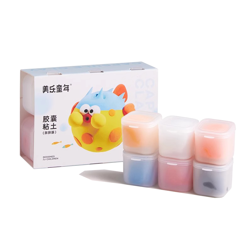 Meiletongnian Clay Capsules Ultra-Light Clay, 6 Colors, Non-Toxic Playdough for Children, Modeling Toy for Elementary School Students And Kindergarte