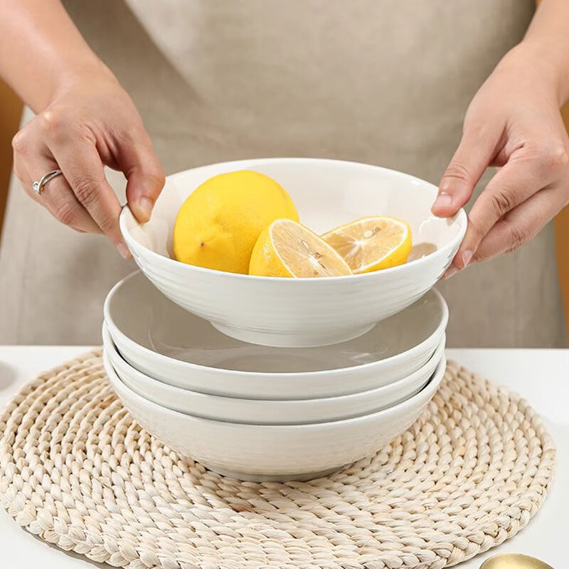 JIWUSENLIN Ramen Bowl, Conical Bowl, Large Household Bowl, Tableware, Large Soup Bowl, Noodle Bowl for Eating Noodles, Hotel And Restaurant Use, Set of 6