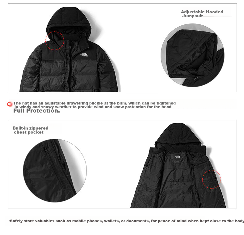 The North Face Men's Outdoor Windproof Warm Goose Down Jacket 4U82 FN4 6