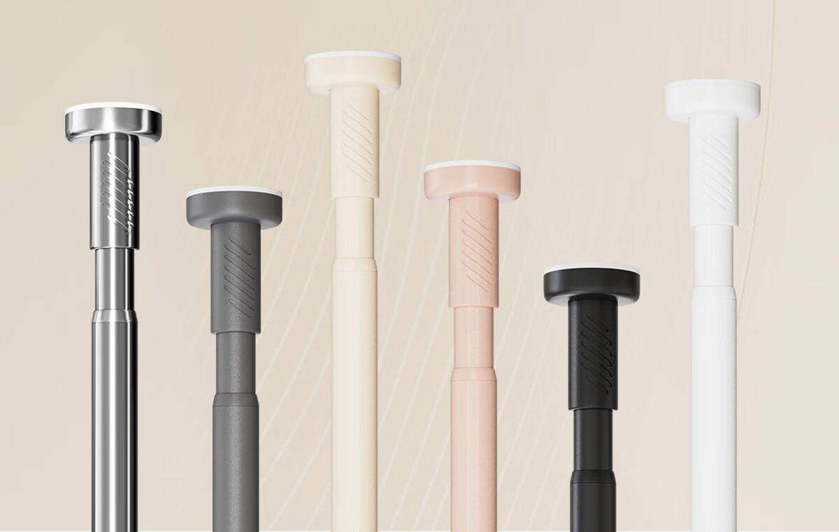 Fan Ye No-Drill Telescopic Rod Door Curtain Rod Closet Clothes Drying Rod Bathroom Curtain Rod Wardrobe Support Hanging Rod Balcony Clothes Drying Rack 19