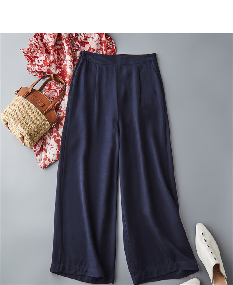 Dme [Sea Salt Mint] Summer Loose-Fitting Commuter Slimming Wide-Leg Cropped Casual Pants 18