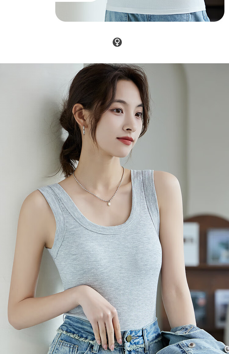 LangSha Women's Camisole Tank Top with Built-In Bra Pads, Modal Undershirt, Spring New Style, No Need to Wear Underwear, Beautiful Back Design, Outer Wear Base Layer 18