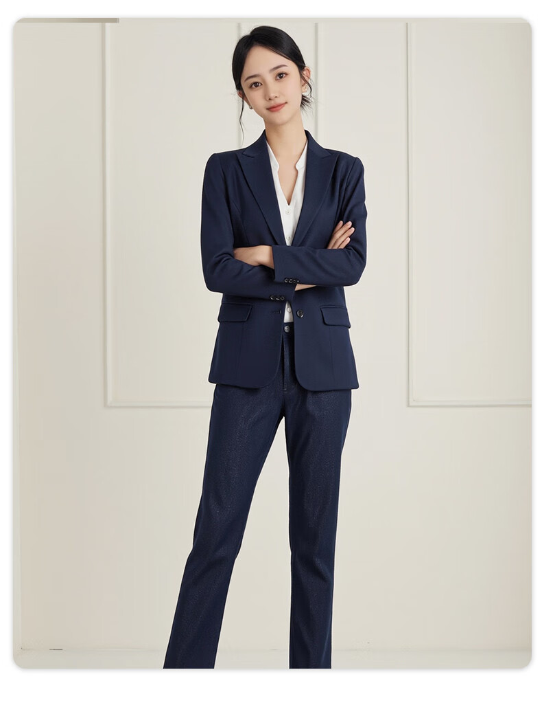 ROMON Women's Tailored Blazer Suit Slim Fit Professional Business Interview Work Commuter Jacket 14