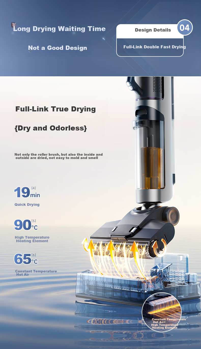 Westinghouse Multi-Function Floor Cleaner E40 Pro, All-In Automatic Cleaning Mop And Vacuum for Home Use, Cordless Vacuum with Hot Air Dryer And Integrated Mopping Functio 18