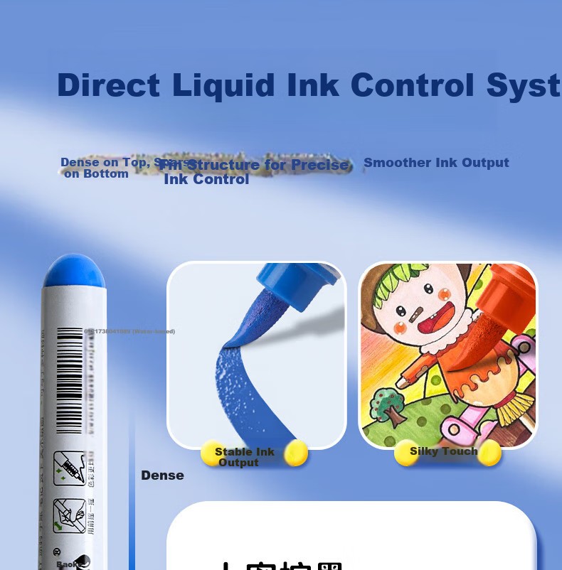 BAOKE MP2956-36 Direct Liquid Soft Tip Acrylic Markers for Students' Drawing, Washable, Safe, Odorless Painting Pens, 36 Colors/set 3