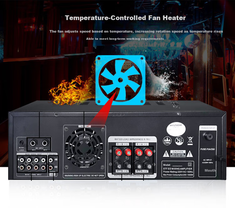 KIB KG1500 Home Theater Bluetooth Amplifier, Professional TV Karaoke Power Amplifier 6