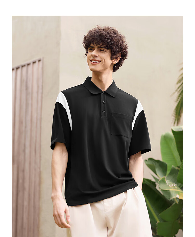 Semir POLO Shirt for Men, Cool-Feeling Antibacterial Short-Sleeve T-Shirt, Contrasting Color Spliced Top, Summer Fashion, 109325115103 2