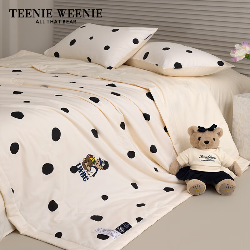Teenie Weenie Cotton Summer Quilt Antibacterial Machine Washable Lightweight Air Conditioning Blanket Girl Style Double Bed 200*230cm