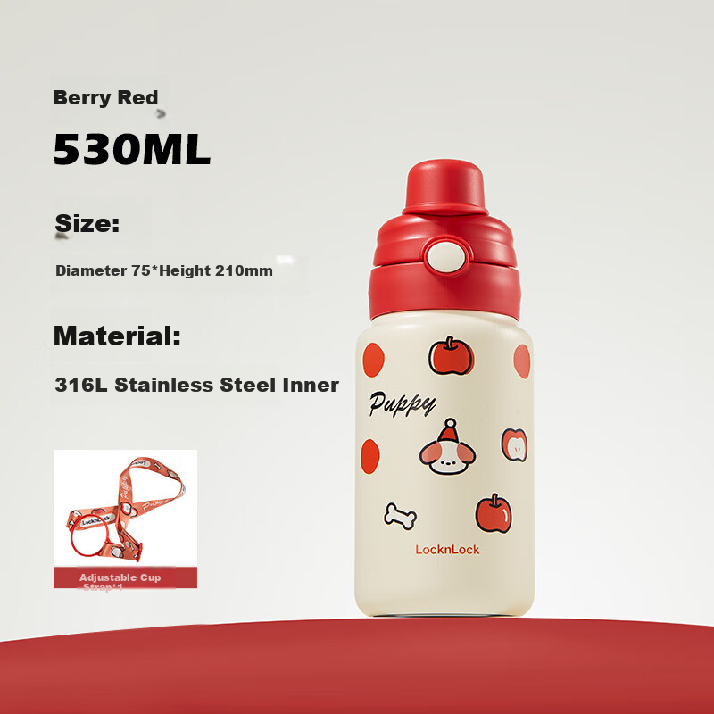 LOCK&LOCK Children's Insulated Cup for Ages 6-12, School-Specific Water Bottle for Elementary Students, Girls' Straw Cup, Direct Drinking Water Bottle
