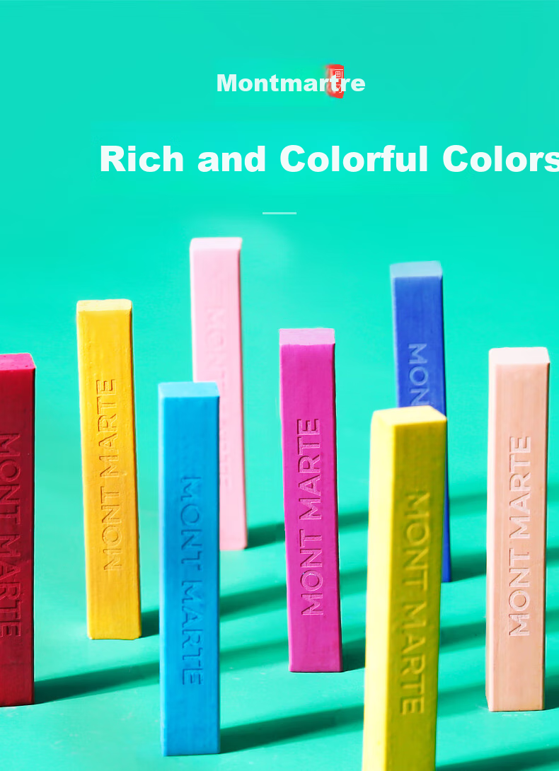 Mont Marte Colored Chalk, Drawing Sticks, Colored Chalk, Hand-Drawn Chalk, Blackboard Paint, 48 Colors, MMPT0030, Art Sketching 2