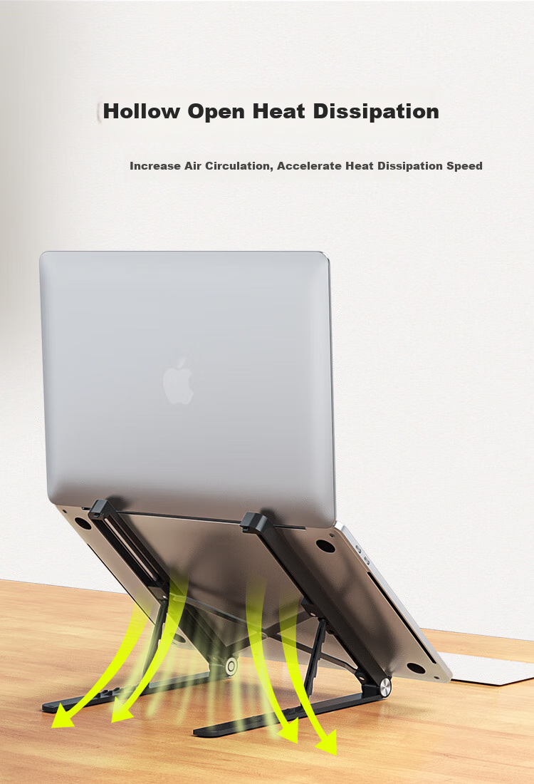 HAILE Laptop Stand Cooling Pad, Portable And Easy to Store, Five-Level Adjustment, AC-4H Black 4