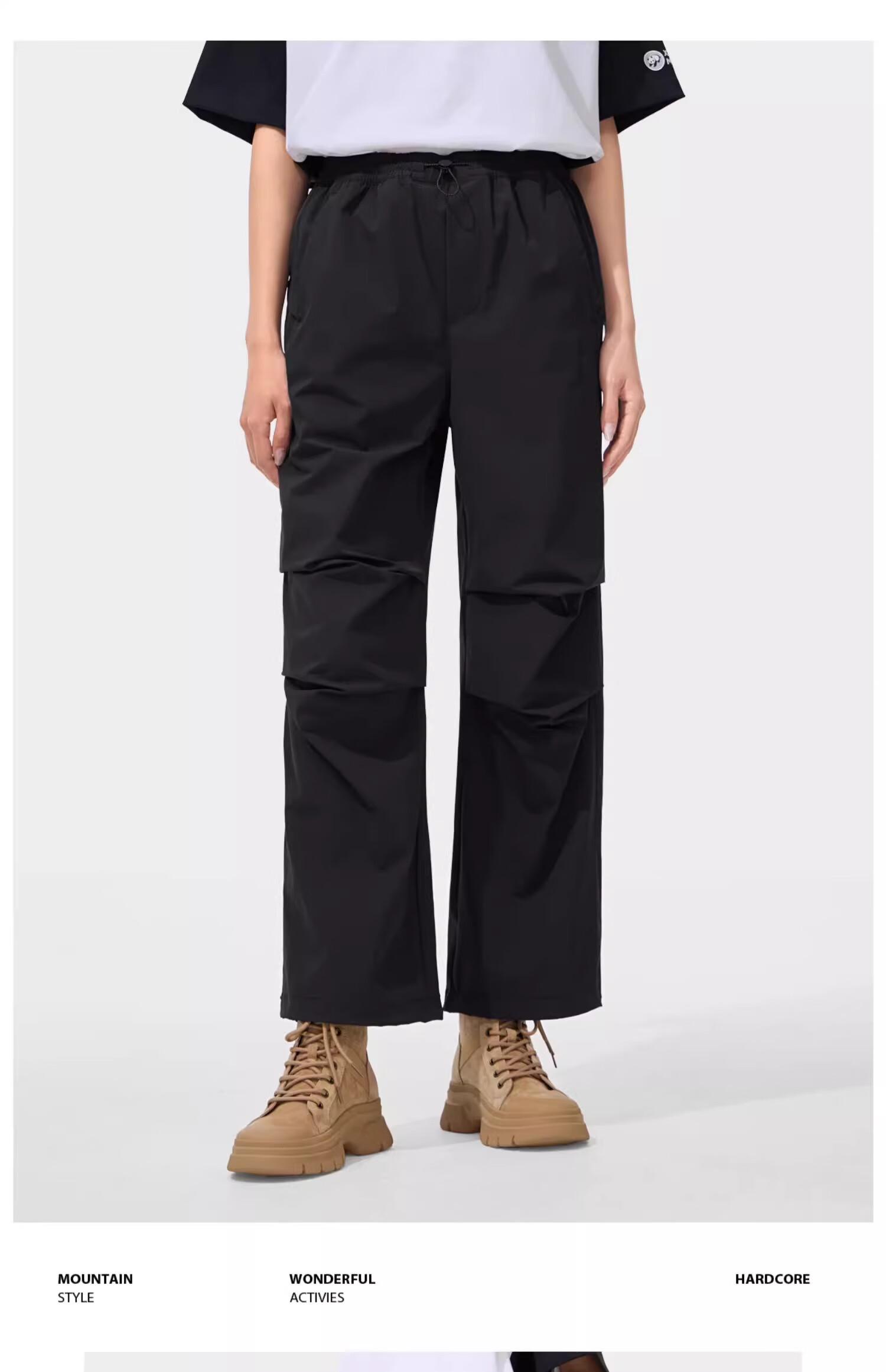 CAMEL Panda Outdoor Softshell Tactical Pants Quick-Dry Workwear Functional Pants Women Spring Summer Loose Casual Jogger Sun Protection Paratrooper Pants 24