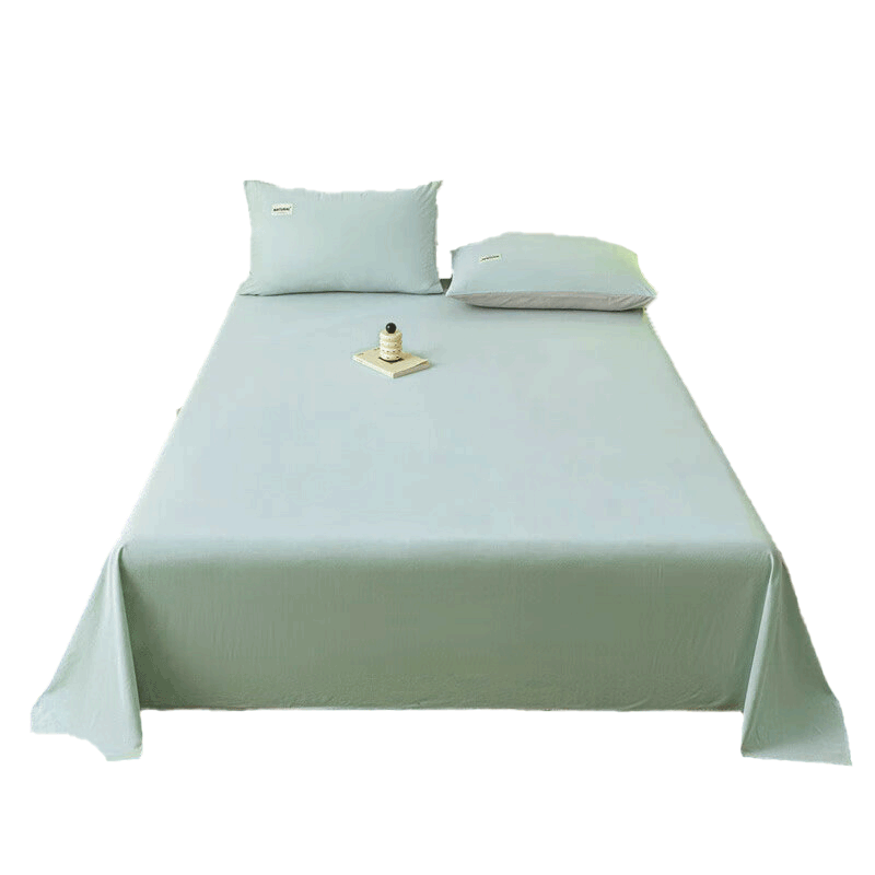 Grace 100% Pure Cotton Bed Sheet, Class A 7A Antibacterial, All-Cotton, Student Dormitory Single Bed Sheet, Single Piece, 160*230cm, Water Gree