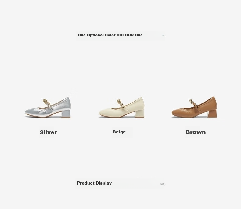 BASTO [Bailinlan] Department Store Lambskin Ballet Mary Jane Shoes, Chunky Heel Women's Pumps A1622AQ5 5