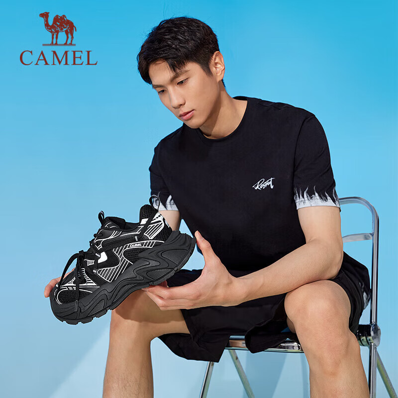 Мужские кроссовки CAMEL Galaxy Sports, дышащие, на толстой подошве, увеличивающие рост, повседневные, модель X15B30L4037, черно-белые, размер 42