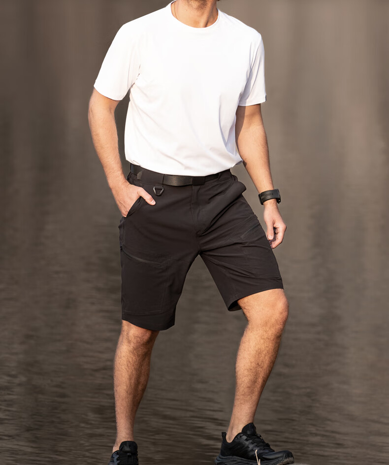 Free Soldier Peak Spring Summer Shorts Teflon Three-Defense Men's Work Shorts Breathable Sun Protection UPF50+ Light Gray 36W/10L 19