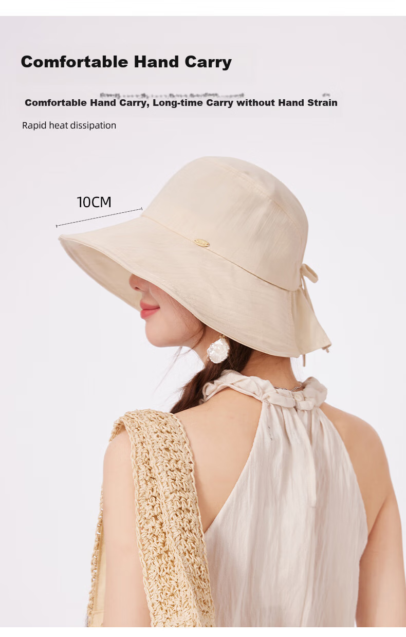 CACUSS Large Brim Sun Hat for Women Summer Lightweight Outdoor Sun Protection Foldable Pure Cotton Beach Hat Pink 4
