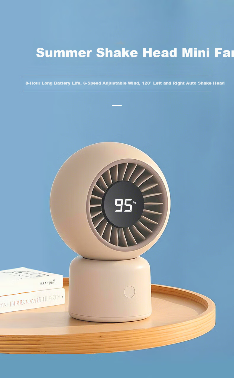 AUCMA Handheld Fan, Desktop Mini Fan, Rechargeable USB Fan, Portable for Students' Dormitory, Office, Bedside, Battery-Powered FSS-W115L 2