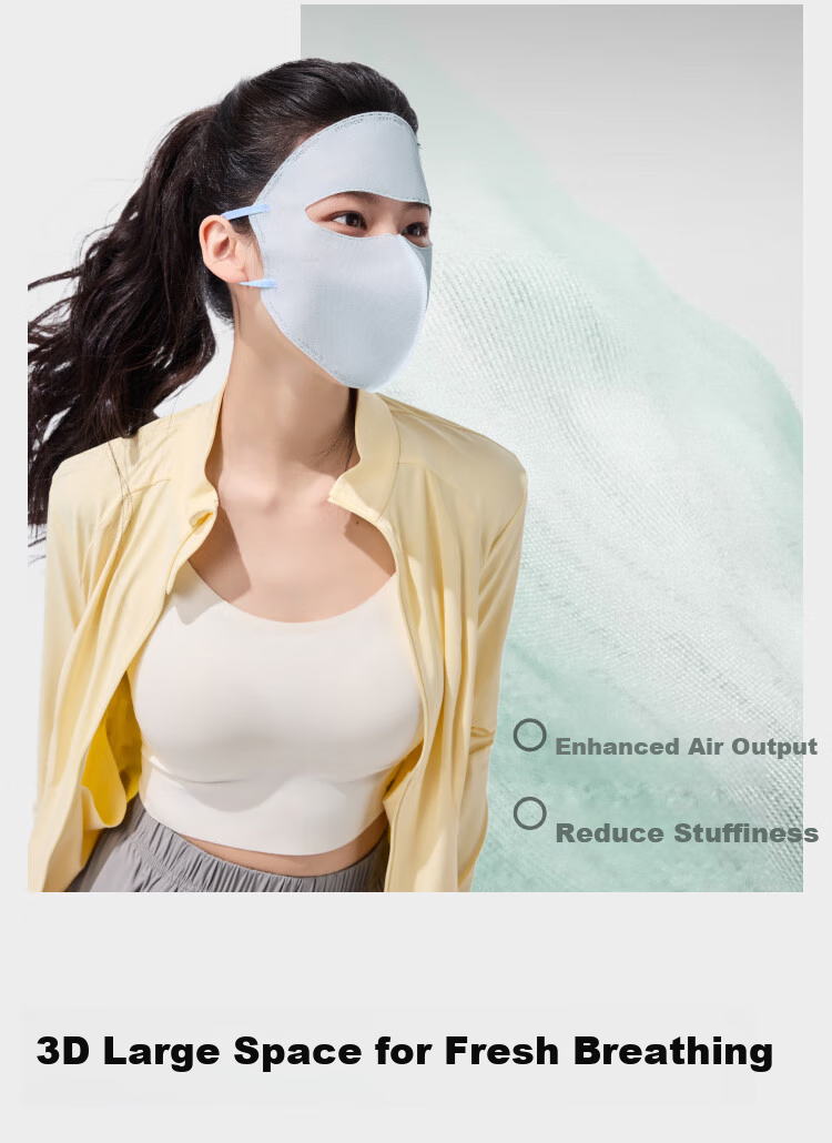 Beneunder Daily Disposable Sun Protection Face Mask for Women, Full Face UV Protection Mask, Twilight Black (X7) UV221 7