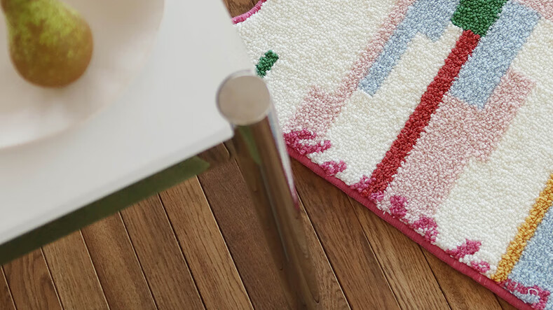 Saibosi Art-Grade Memphis Rainbow Zebra Children's Carpet for Girls' Bedroom Bedside Rug, 80x155cm 9