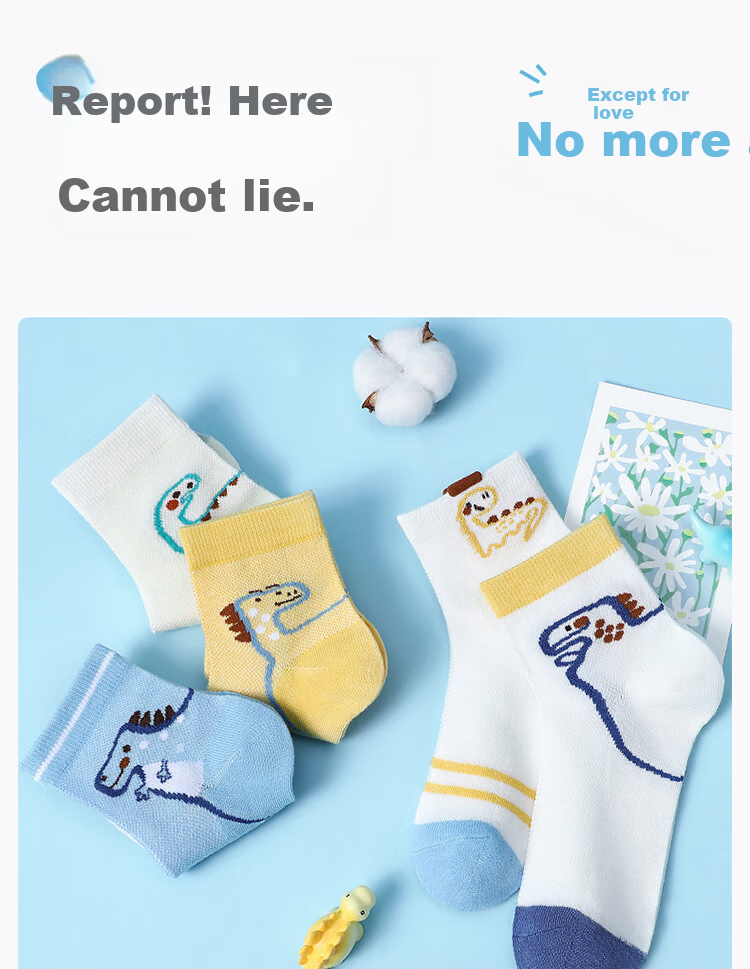 LangSha Boys' Cotton Mesh Socks Mid-Calf Breathable Comfortable Spring Summer 4