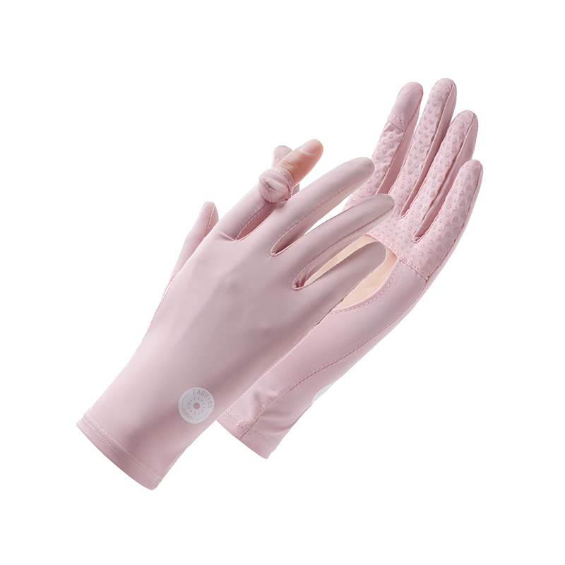 Jian Cai Women's Summer Thin Sunscreen Gloves Driving Cycling Non-slip UV Protection Touchscreen Hollow Palm Breathable Ice Silk