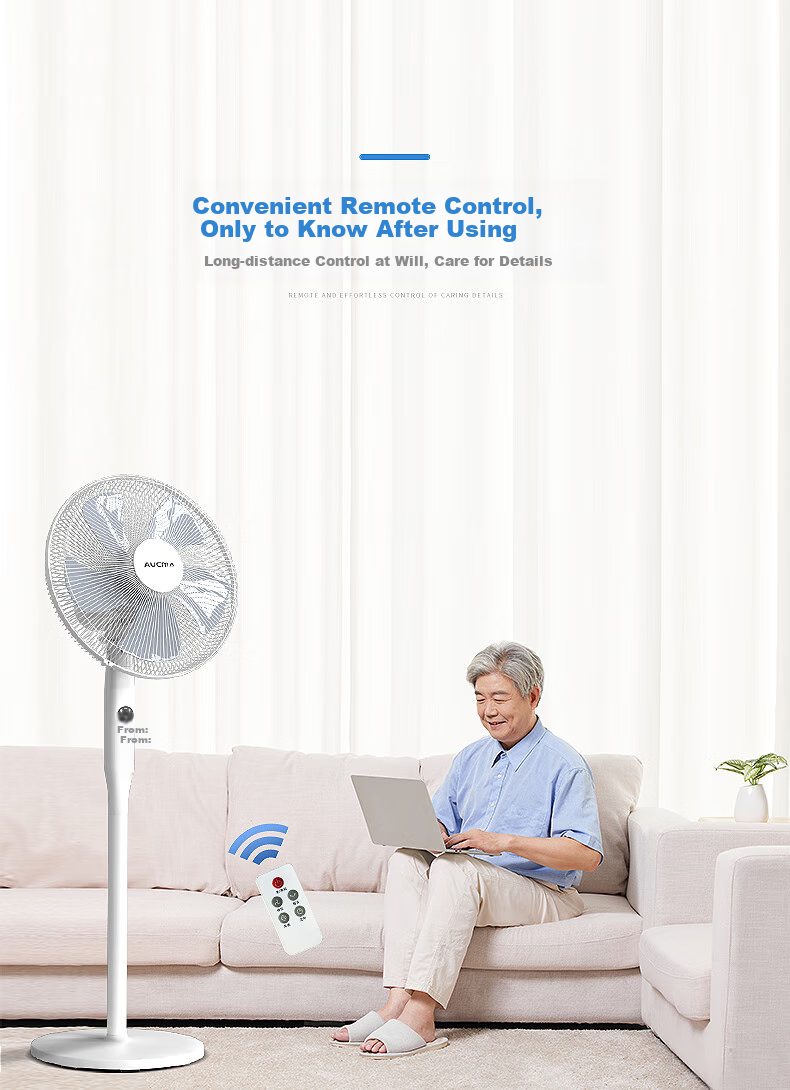 AUCMA Large Metal Mesh Remote Control Floor Fan/electric Fan/home Office Fan/table Fan/quiet Electronic Timer Low Noise Air Circulation Desktop Small Fan 905(Y) 3