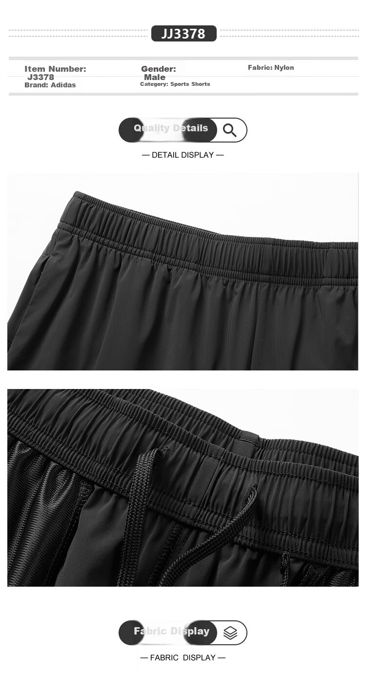 Adidas Versatile Breathable Comfortable Outdoor Quick-Dry Pocket Zipper Sports Training Fitness Shorts, Size S 4