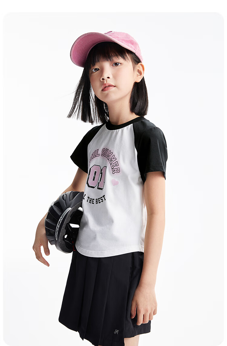 Annil Girls' Round Neck Short-Sleeve T-Shirt, 2025 Summer New Casual Cool-Feeling Quick-Dry Breathable Stretchy Fashio 8