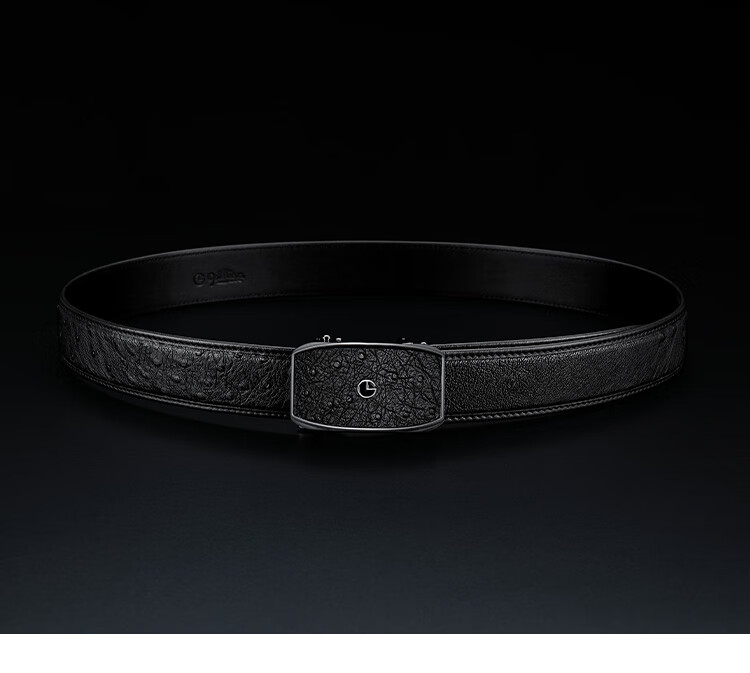 Goldlion Belt with Automatic Buckle, Inner Buckle Waistband, Ostrich Leather, High-End Wooden Gift Box, Trouser Belt, Birthday Gift for Gifting 2