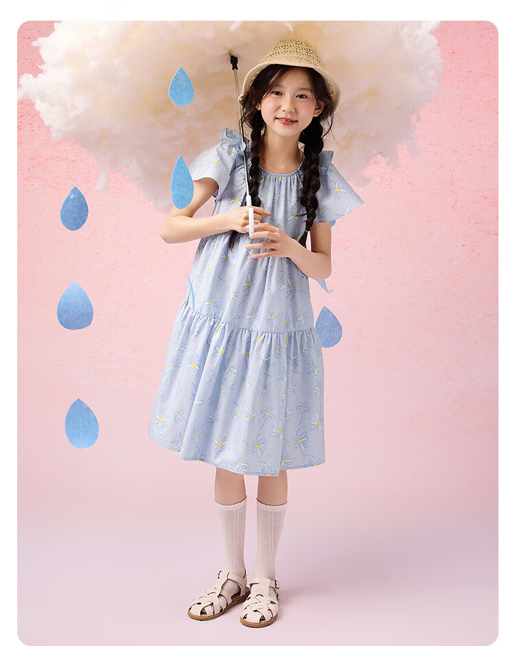 BALABALA Girls Dress Children's Summer 2025 Sweet A-Line Skirt for Big Kids 208225111017 9