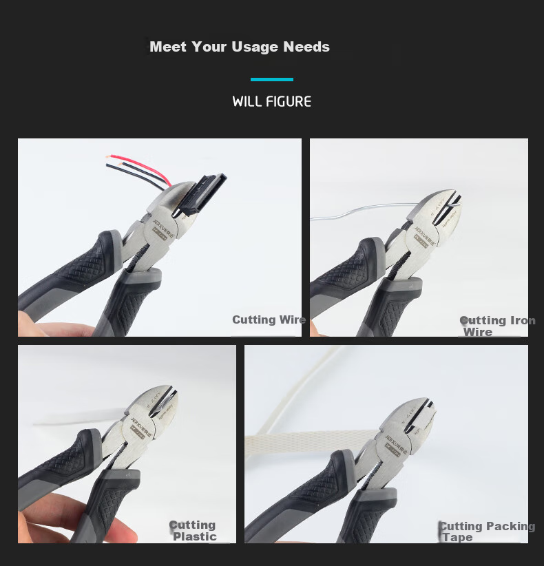 JERXUN Diagonal Cutting Pliers, 6-Inch Offset Diagonal Pliers, Electrician's Pliers, Flat-Nose Pliers, Diagonal-Nose Pliers, Labor-Saving Wire Cutters, Model Pliers 1