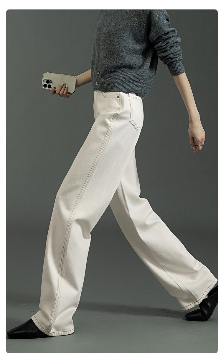 Dme [Three-Proof Technology] 2025 Spring Breathable Comfortable Lyocell Cotton Dense Twill Narrow Straight Jeans for Women 3