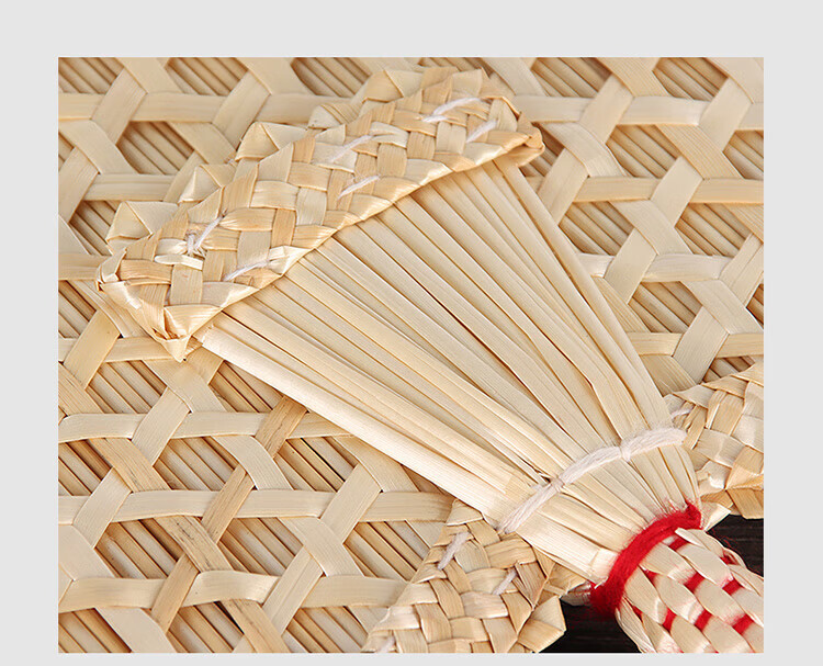 Extreme Space Handmade Woven Vintage Large Palm Fan Summer Fan Men's Banana Leaf Round Fan Women's Straw Woven Chinese Style Fan 11