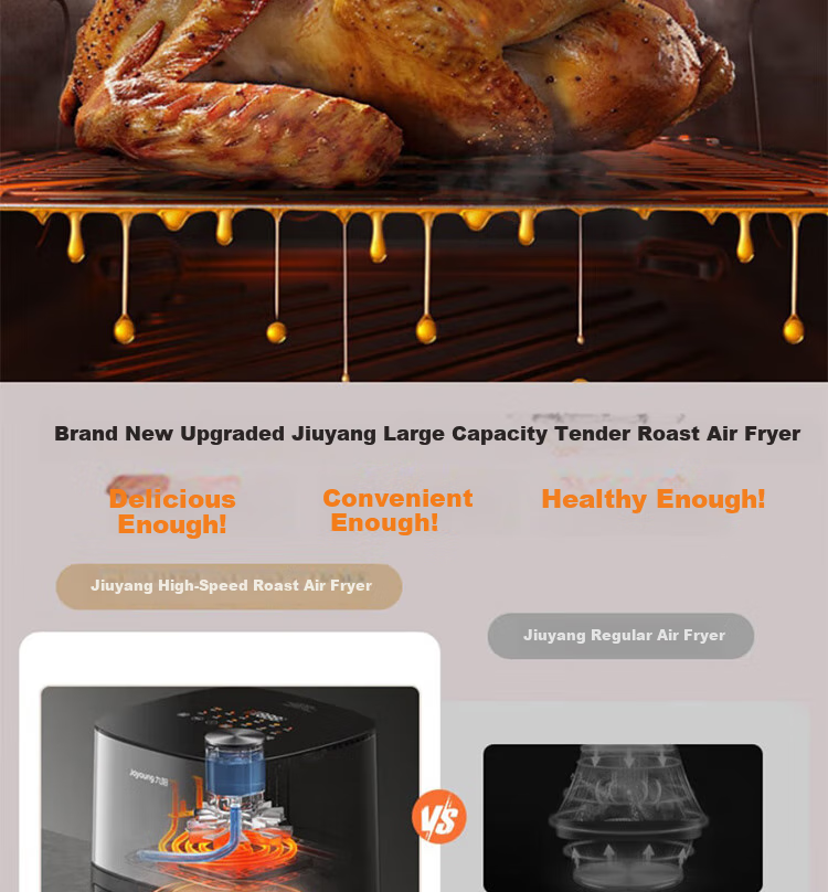 Joyoung Home 8L Air Fryer with No-Flip Design, Air Roasting Machine, All-Metal 3D Interior, Water-Filling Compartment, Oil-Free Low-Fat Electric Fryer KL80-V589 6