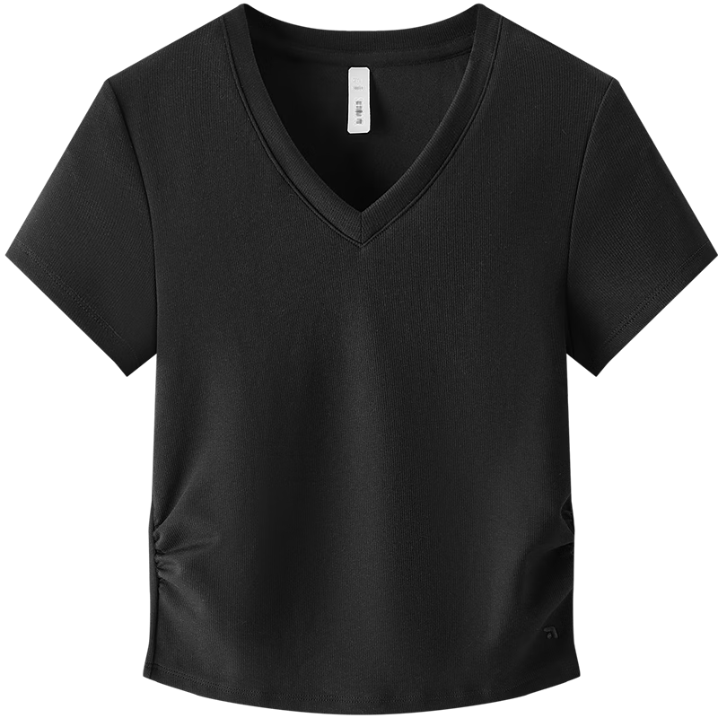 Semir Women's Short Sleeve T-Shirt, Fitted Round Neck Inner Wear, Summer Cool Waist-Cinching V-Neck Top, Hot Girl Style 109326100003
