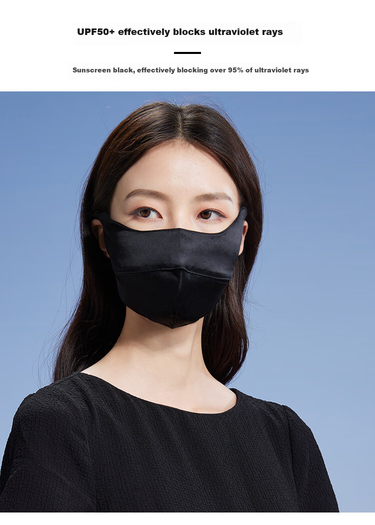 Shanghaigushi Silk Sun Protection Face Mask, Lightweight And Thin, 100% Mulberry Silk Face Cover for Women, Summer UV Protection for Driving, Silver Gray 3