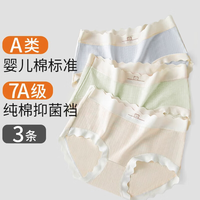 Dushiliren Women's Underwear, Pure Cotton, 7A Grade Antibacterial Crotch, Ladies' Thin Seamless Breathable Non-Stuffy Triangle Shorts, Spring And Summer New Style