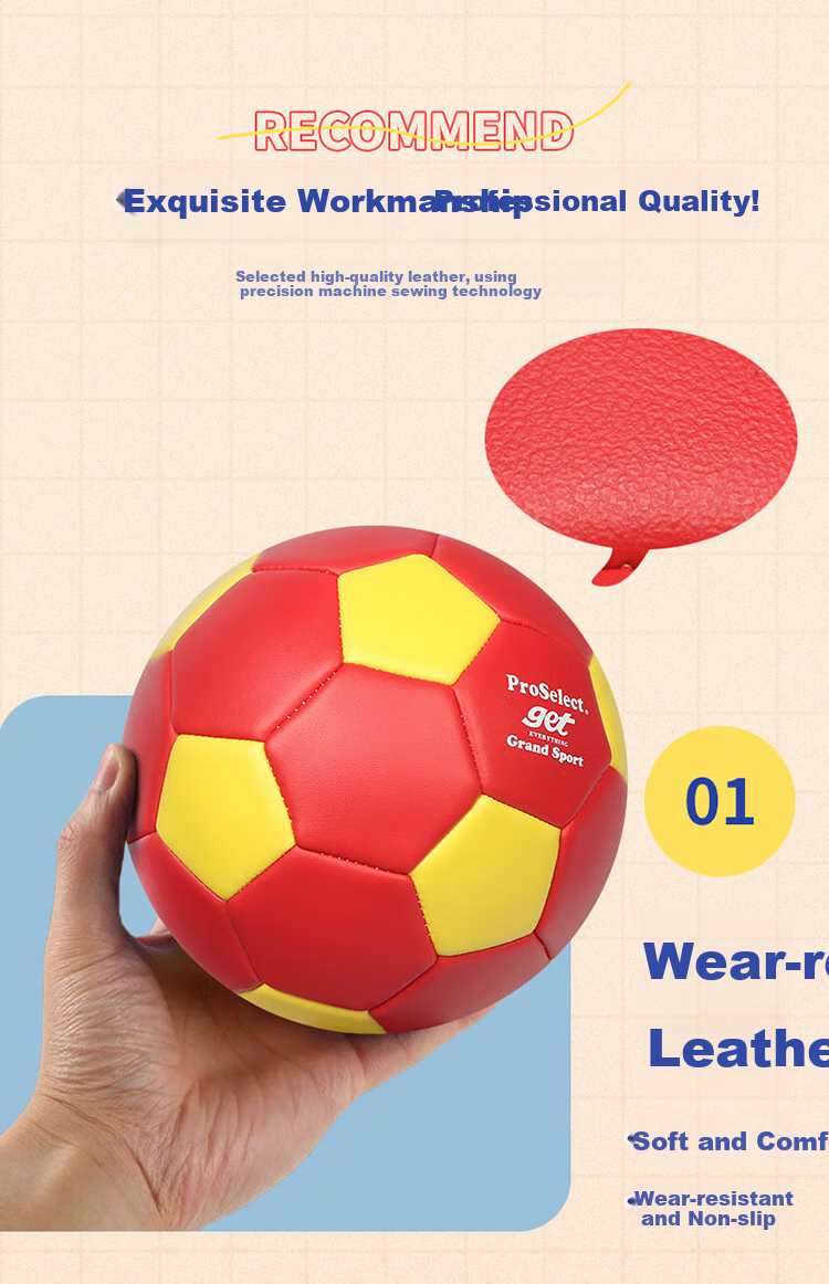 ProSelect Handball for Children, Baby Soccer Ball Toy, PU Non-Slip Wear-Resistant Student Training Handball GS248M1 4