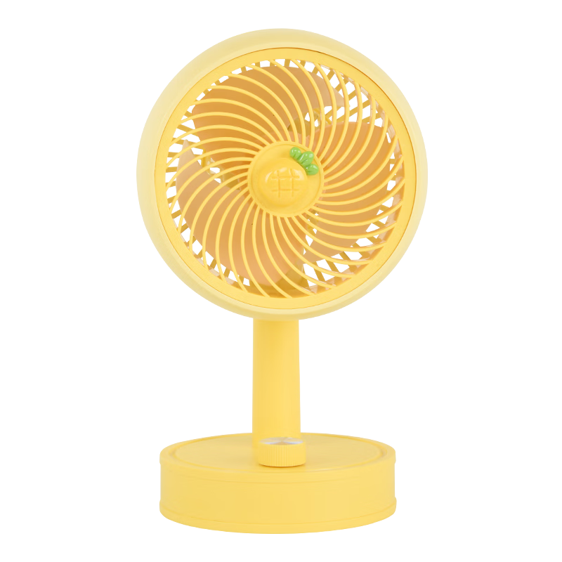 Ouliwen Mini Fan for Desk And Bed, USB Rechargeable, Low Noise, Stepless Speed Adjustment with Base, Portable Powerful Mini Fan for Office And Dormitory, Yellow