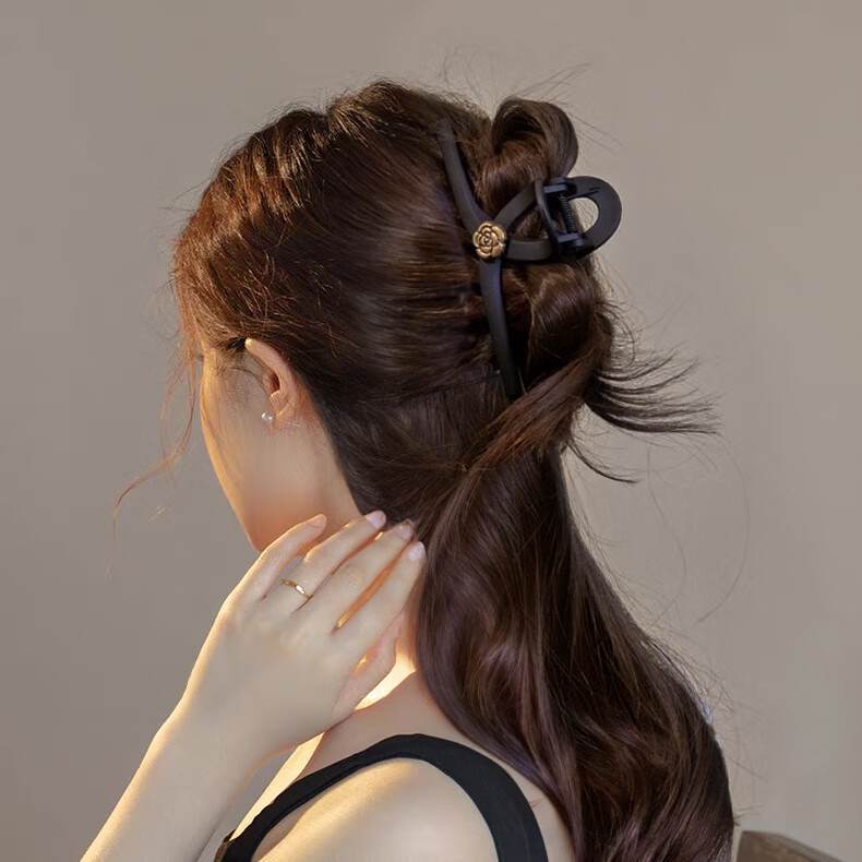 Xiangwan Camellia Hair Clip Medium Elegant Hairpin for Women Back of Head Hair Accessory Birthday Gift 5