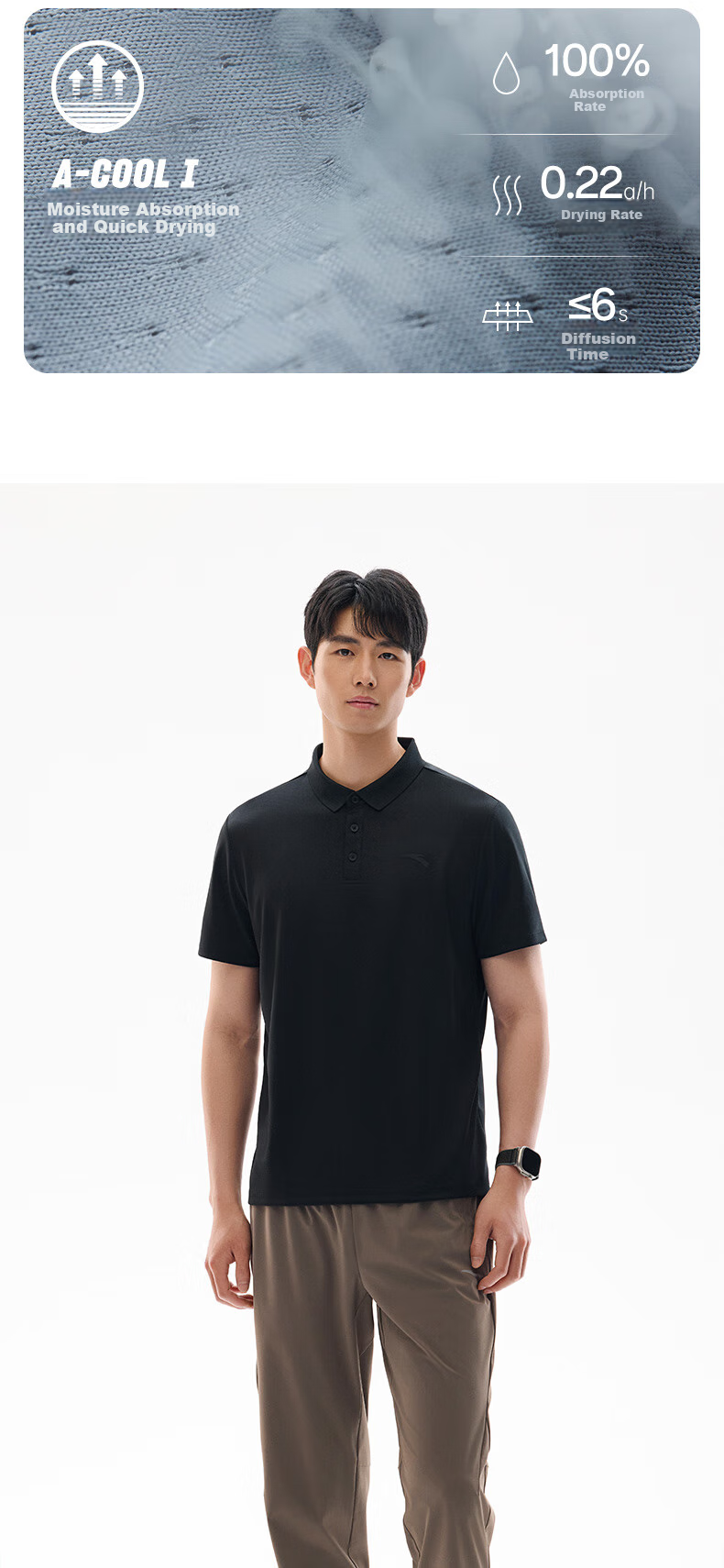 Anta Xingdong Polo | Quick-Dry Short Sleeve T-Shirt Men's Summer Breathable Collared Business Casual Commuter Top 2