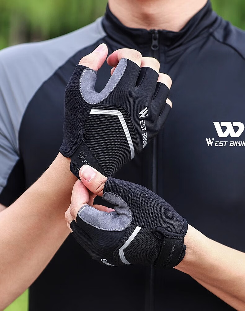 WestBiking Bicycle Fingerless Riding Gloves, Breathable Short Fingers for Summer And Autumn Seasons 3