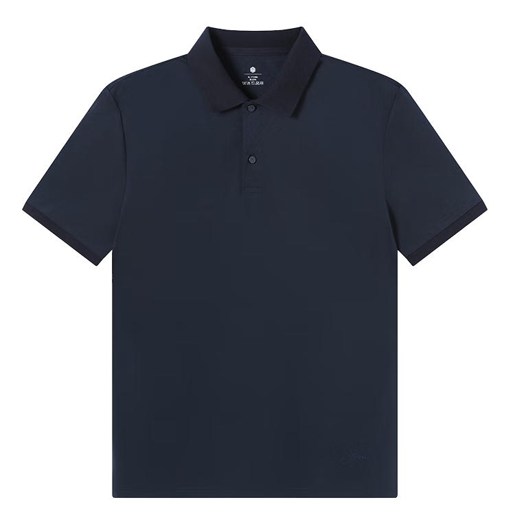 JD Jingzao Luxury Mulberry Silk Men's Polo Shirt Short Sleeve Casual T-Shirt High-End Gift Navy Blue S